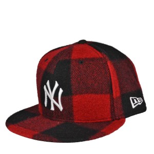 ニューエラ 5950 バッファローチェック柄キャップ・ニューヨークヤンキース・レッド/NEW ERA