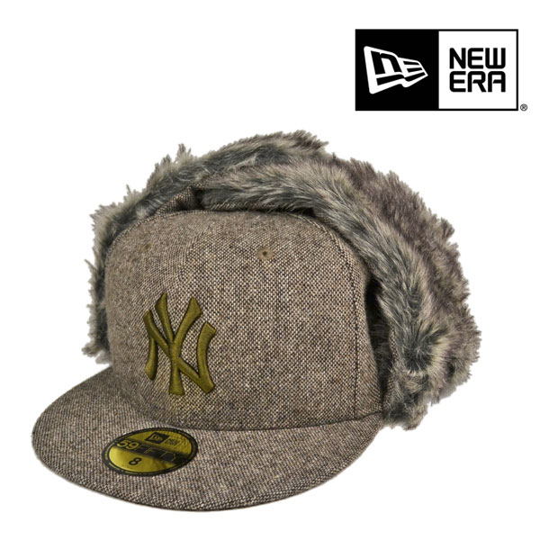ニューエラ・59FIFTY・トラッパーキャップ・耳当て付き・ツイード・ベージュブラウン/newera