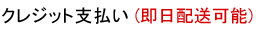 クレジット支払い（即日配送可能）